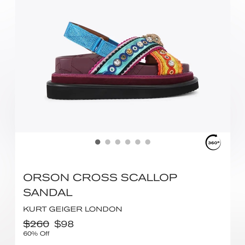 Kurt Geiger Orson Cross Scallop Sandal 12